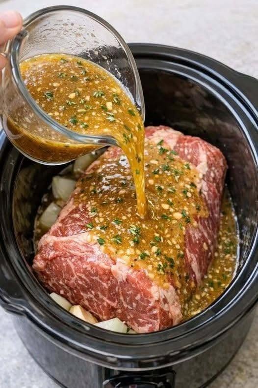 Slow Cooker Maple Dijon Beef Roast (Sweet, Savory, and Melt-in-Your-Mouth Tender) 🥩🍁