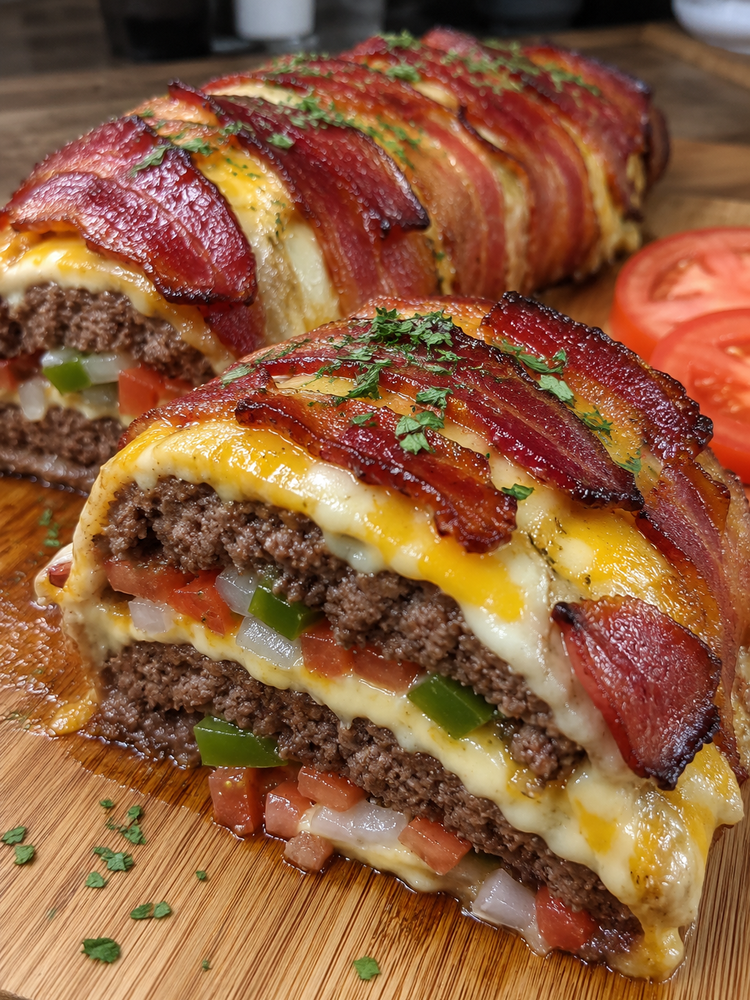 Cheese Stick Bacon Cheeseburgers